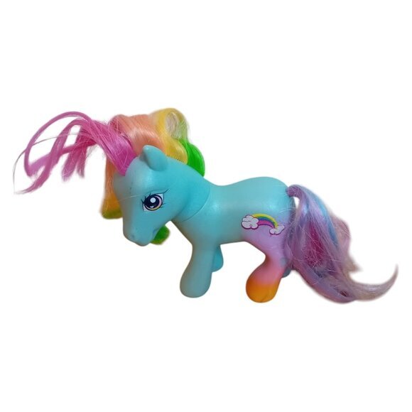 Y2K 2006 My Little Pony MLP G3 Rainbow Dash Ombre Leg Clouds Girly 4.25" READ - Picture 1 of 14